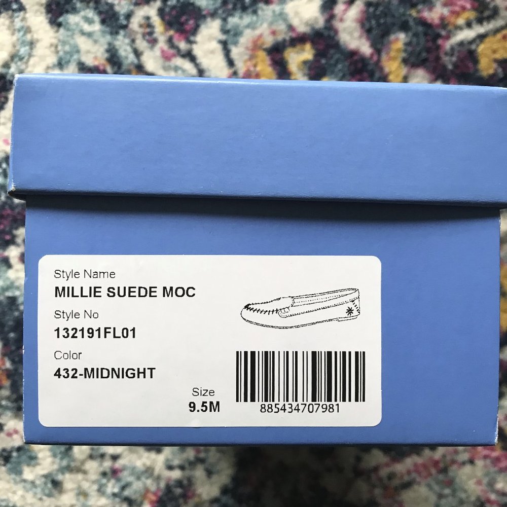 Jack Rogers "Millie" Dark Blue Suede Mocassins, Sz. 9.5, NIB - Picture 6 of 6